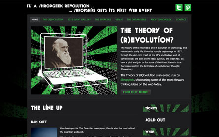 Screenshot of 2010 conference website