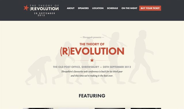 Screenshot of 2012 conference website